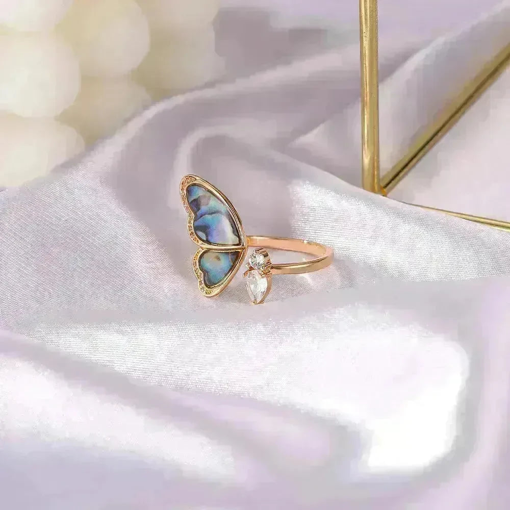 Ladies Fashion  Seashell Wing Zircon Jewelry Ring for women - EX-STOCK CANADA