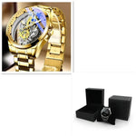 Men Watch Skeleton Automatic Quartz Watch Gold Skeleton Vintage Man Watch Mens Watches Top Brand Luxury - EX-STOCK Canada