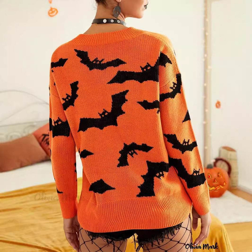 Fashion Women's Wear Long Sleeve Halloween Brocade Sweater Knitted - EX-STOCK Canada