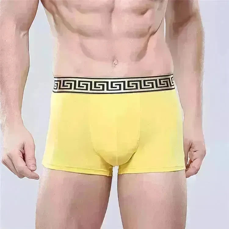 Men's Cotton Boxer Briefs Casual Solid Color Mid Waist underwear - EX-STOCK CANADA