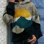 Hooded Long Sleeve Digital Printing Loose Casual Sweater For Women - EX-STOCK CANADA