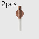 Auto LED USB Magnetic Wood Wireless Night Light Corridors Porch Lights PIR Motion Sensor Wall Light Cabinet Lamp - EX-STOCK CANADA