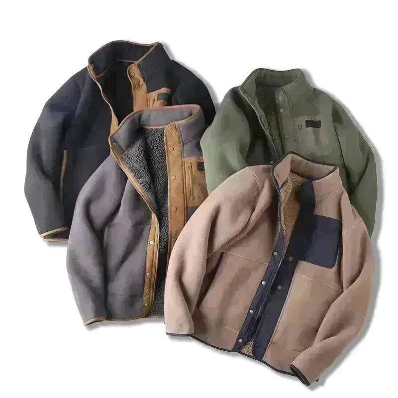 Fleece-lined Thickened Stand Collar Pocket Winter Jacket for men - EX-STOCK CANADA