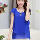 New Spring Summer Women Chiffon Loose Blouse  top O-Neck Short sleeve Plus size - EX-STOCK CANADA