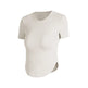 Rib Sports Short-sleeved Blouse With Chest Pad Workout Clothes Running T-shirt Beauty Back Tight - EX-STOCK CANADA