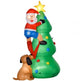 5.9ft Inflatable Christmas Tree, Santa Claus, Dog, LED Lights, Indoor, Outdoor, Home, Garden, Lawn, Decoration EX-STOCK Canada 