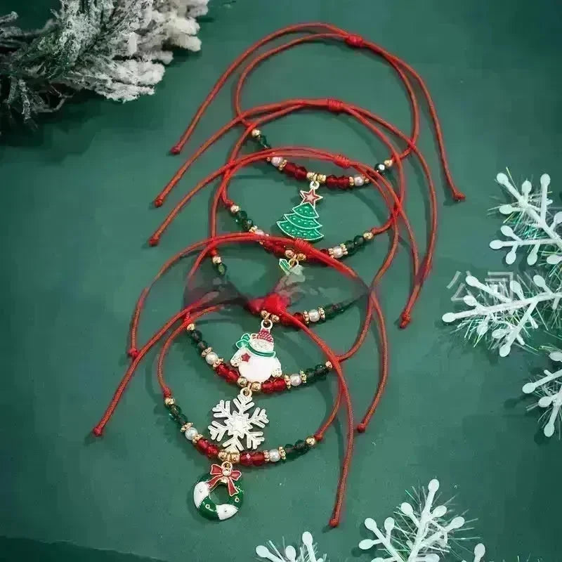 5pcs New Christmas Polymer Clay Handmade Beaded Bracelet set - EX-STOCK CANADA