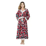 Christmas Sleepwear Women Fleece Hooded Bathrobe Plush Long Robe Winter - EX-STOCK CANADA