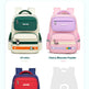 Three backpacks in different colors with color swatches above them on a white background.