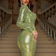 Slim Fit  Long Sleeve Backless Party dress Sequined Evening Dress - EX-STOCK CANADA