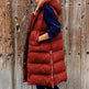 Pure Color Hooded Long Cotton Quilted Puffer Vest Casual - EX-STOCK Canada