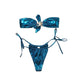 Tube Top Split Bikini Blue Glossy Gold Starfish Female - EX-STOCK Canada