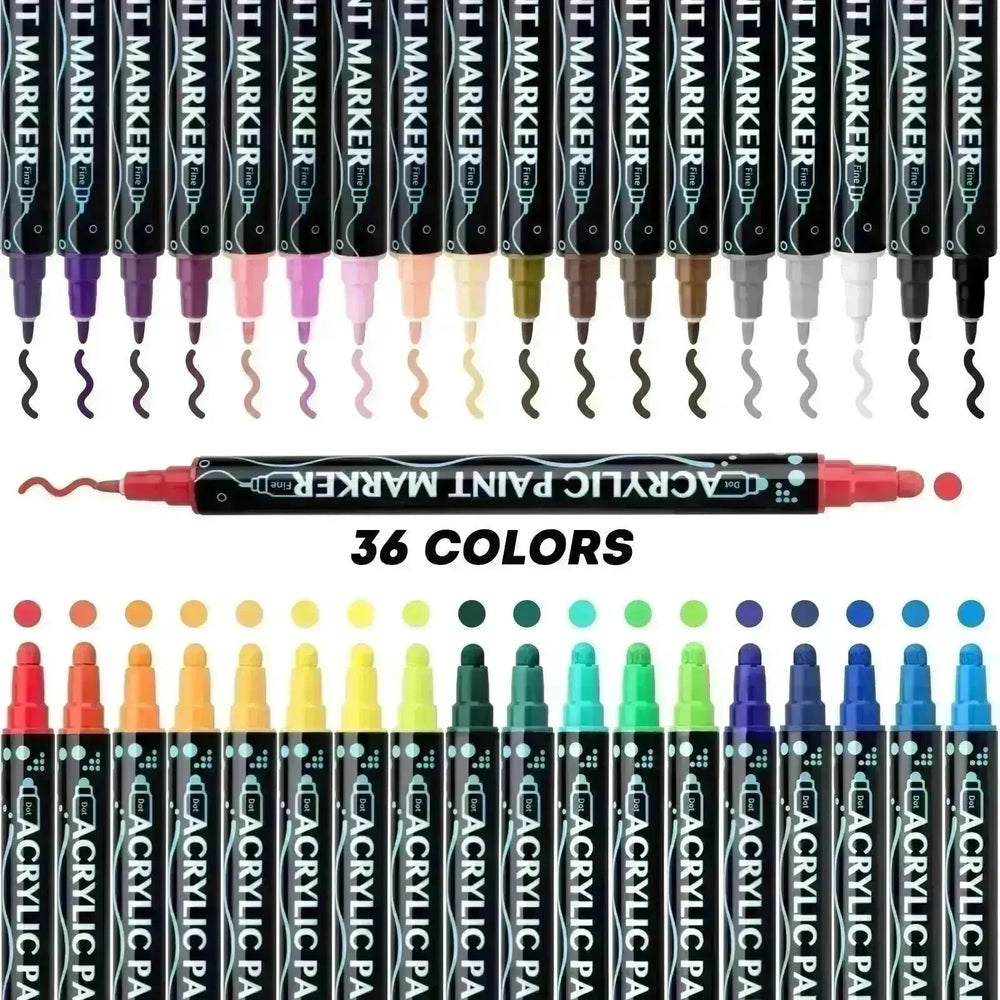 Acrylic Marker Pen Double-headed Stackable Water-based Paint Brush Paint Marker and Highlighter - EX-STOCK CANADA