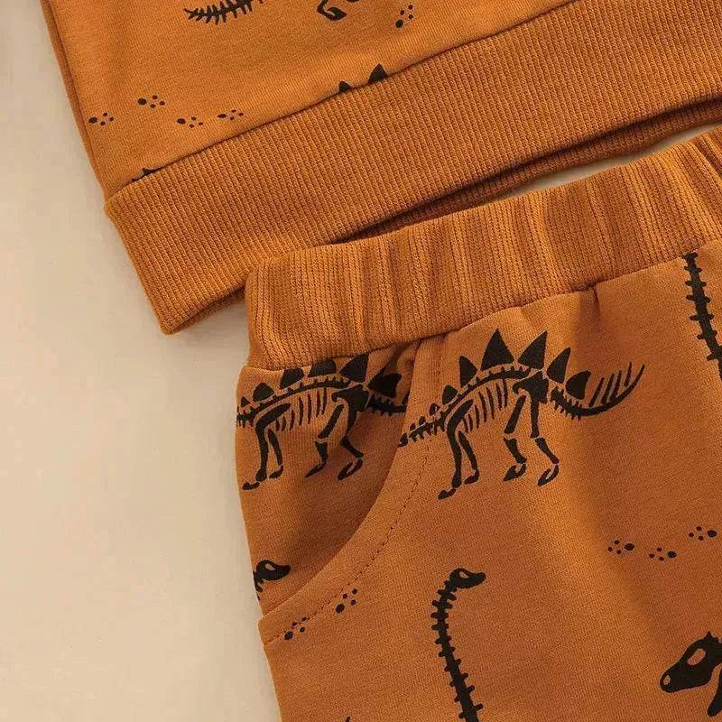 Infant Toddler Bone Dragon Floral Print Long Sleeve Pullover Trousers Two-piece Set In Stock Wholesale - EX-STOCK Canada