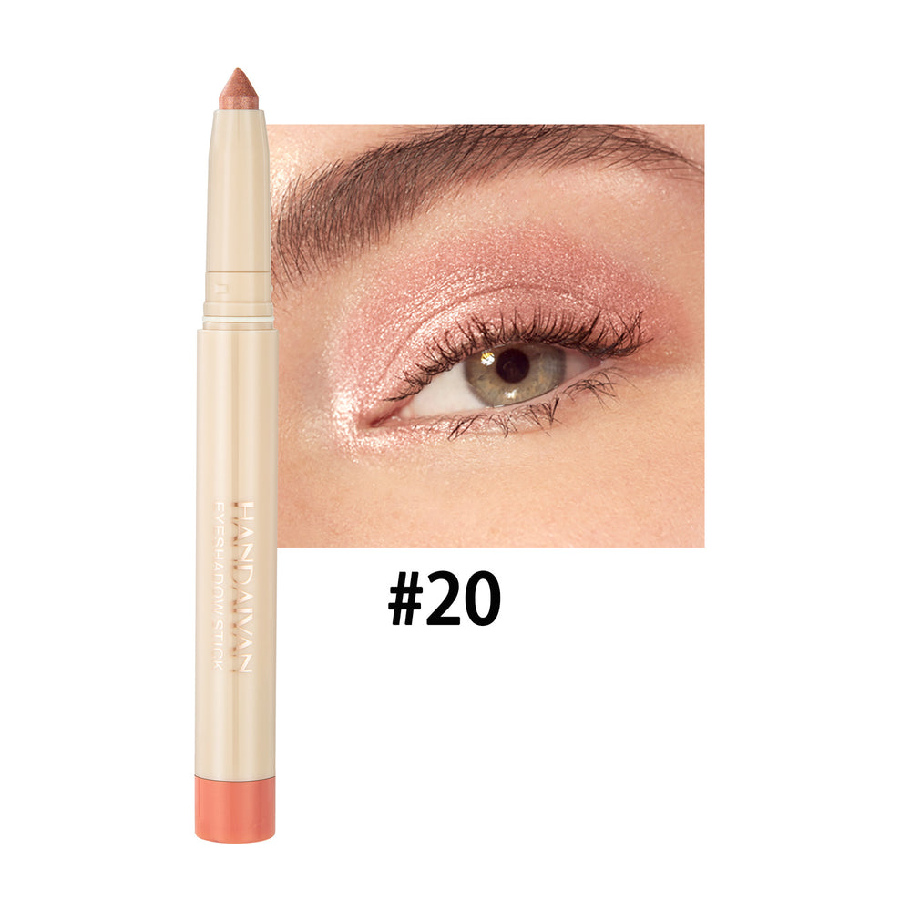 Eyeliner pencil with close-up of eye wearing the color #20 on a white background