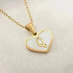 26 Letter Heart-shaped Necklace White Shell Love Clavicle Chain Fashion Personalized Necklace For Women Jewelry Valentine's Day - EX-STOCK CANADA