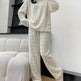 Autumn And Winter New Twist Zipper Couple Fleece-lined Thick Coral Fleece Pajamas Homewear Loungewear Sleepwear For Sleeping - EX-STOCK Canada