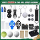 Golf-themed items including golf balls, tees, and accessories on a green background with text 'What's Included in this Golf Advent Calendar'.