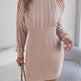 Fashionable Autumn Winter Slim fit Woolen Twist Knitted Mini Sweater Dress - EX-STOCK Canada