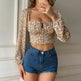 New Spring Summer Boho floral Long sleeve Crop tank top women - EX-STOCK Canada