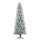 7ft Pencil Christmas Tree, Flocked Tree With 687 Branch Tips And Metal Base For Home, Indoor, Holiday EX-STOCK Canada 