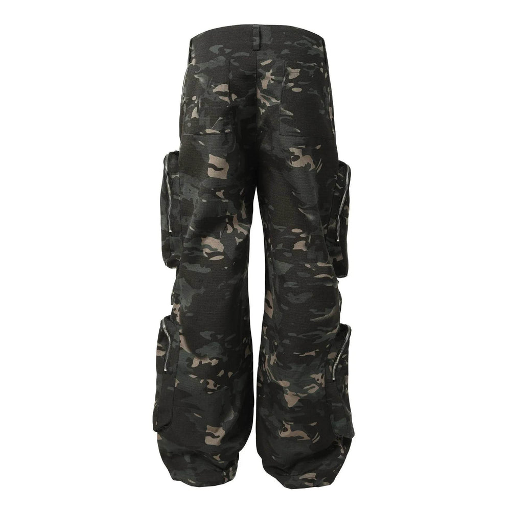 New American Jungle Camouflage Amekaji Multi-pocket Design Casual Wide-leg Workwear Cargo Trousers Pant - EX-STOCK Canada