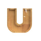 Wooden letter 'U' on a white background