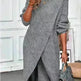 Front Split Winter Sweater Mini Tunic Dress - EX-STOCK CANADA