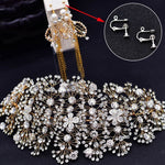 Luxury and Elegant Bridal Flower Rhinestone Headband Fashion Accessories set - EX-STOCK Canada