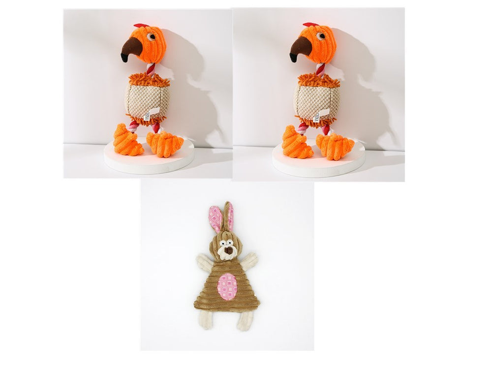 Pet Toy Donkey Shape Corduroy Chew Toy For Dogs Puppy Squeaker Squeaky Plush Bone Molar Dog Toy Pet Training Dog EX-STOCK Canada 