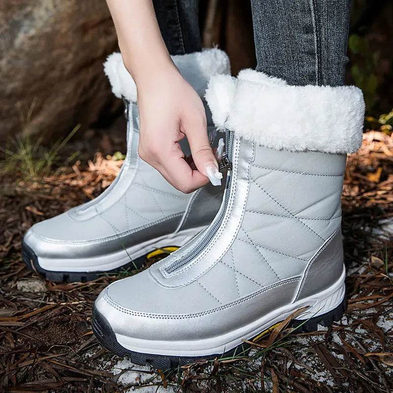 Winter Waterproof Snow Boots Women's Mid-calf Front Zipper - EX-STOCK Canada