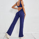 Hollow Back Workout Jumpsuit Sports Athleisure Yoga Wide Leg Jumpsuit - EX-STOCK Canada