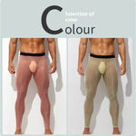 Men's Ultra thin Ice Silk Long John Skinny Flesh Nude Reflective Slim Leggings - EX-STOCK Canada