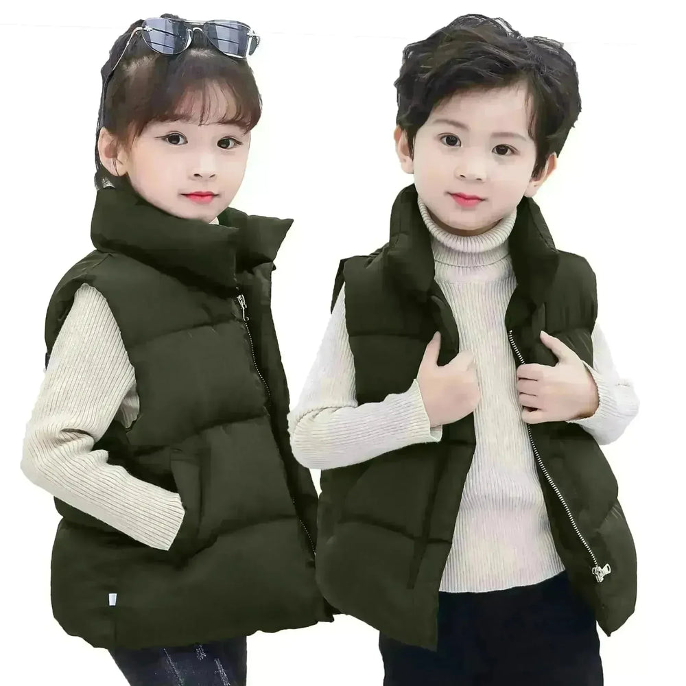 Down Cotton Vest Autumn And Winter Waistcoat Winter Clothing Children Sleeveless Puffer jacket - EX-STOCK CANADA