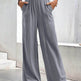 Women Middle-waisted Straight-leg Pants Loose Sports Pocket Casual Trousers - EX-STOCK Canada