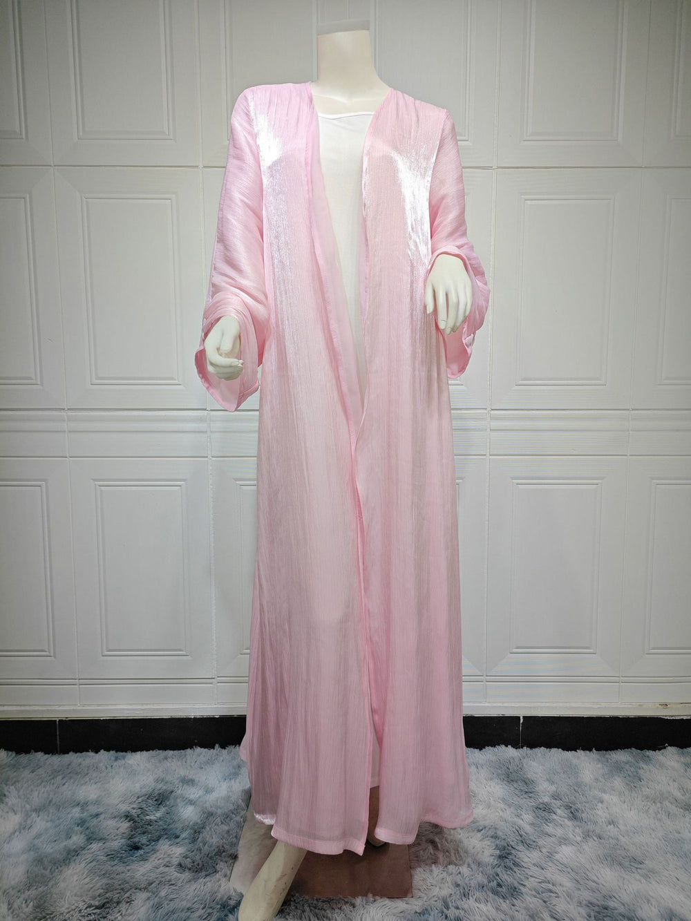 Muslim Robe Dubai Outerwear Bright Silk Dress - EX-STOCK Canada
