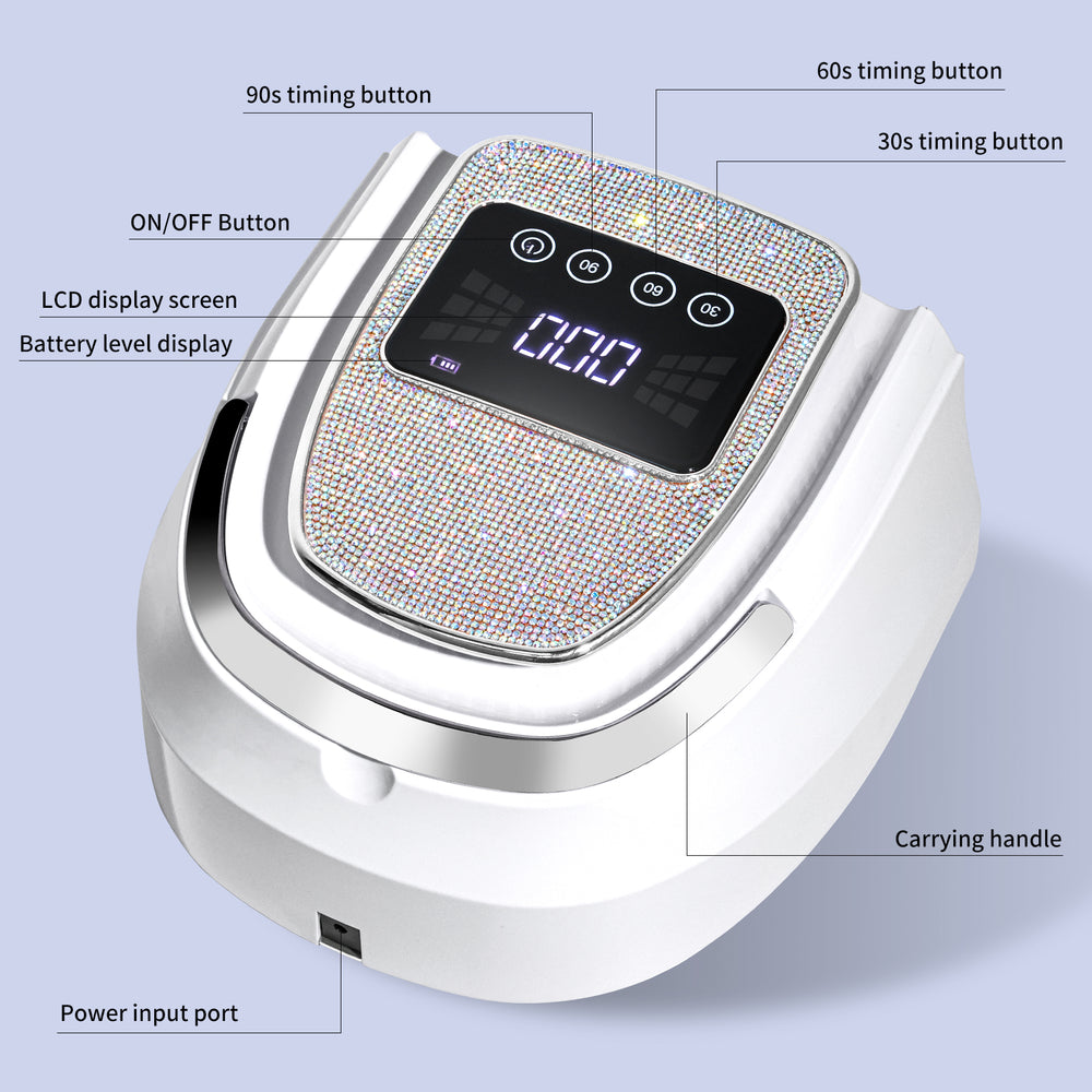 Rechargeable UV LED Nail Lamp, Cordless Nail Lamp For Gel Polish, UV Nail Lamp With 4 Timer Setting And Handle, Professional Nail UV Light For Gel Nails With 30 Beads For Salon And Home EX-STOCK Canada 