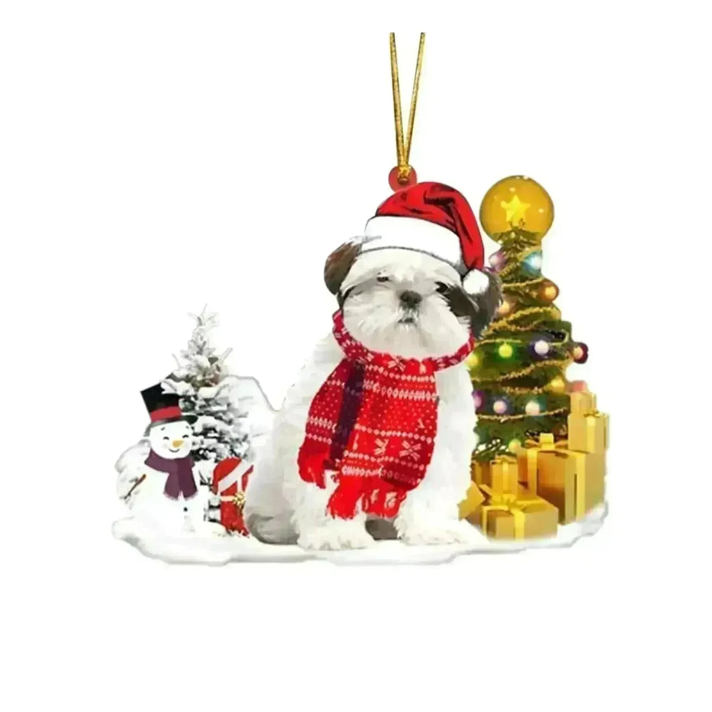 Christmas Family Puppies Decorate Trees With Lights - EX-STOCK CANADA