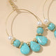 Geometric Round Turquoise Beaded Earrings - EX-STOCK Canada