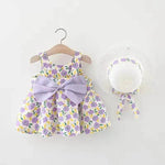 Casual Newborn Baby girl Printed Bow Princess Dress - EX-STOCK Canada