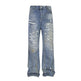 Punk Make Old Ripped Letter Denim Trousers Men Jeans - EX-STOCK CANADA