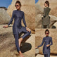 Pure Color Long-sleeved Trousers Fully Surrounded Conservative Beach Surfing Sunscreen ArabSwimsuit - EX-STOCK Canada