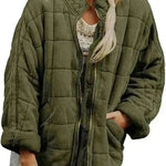 Casual Winter Cotton Padded Loose Pockets Long Sleeved Jacket Women - EX-STOCK CANADA