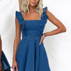 Women's Fashion Casual Denim Mini flared Dress - EX-STOCK Canada