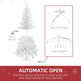 5ft Artificial Christmas Tree With Pine Realistic Branches, Auto Open, For Indoor Decoration, White EX-STOCK Canada 