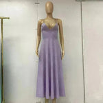 Charming V-neck Suspender Dress Summer Fashion A-Line Long Dresses For Women Sleeveless Skater Dress for Wedding cocktail evening  dinner party events - EX-STOCK CANADA