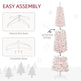 7.5ft Flocked Christmas Tree, Pencil Christmas Tree With Realistic Branch Tips, Folding Metal Stand EX-STOCK Canada 