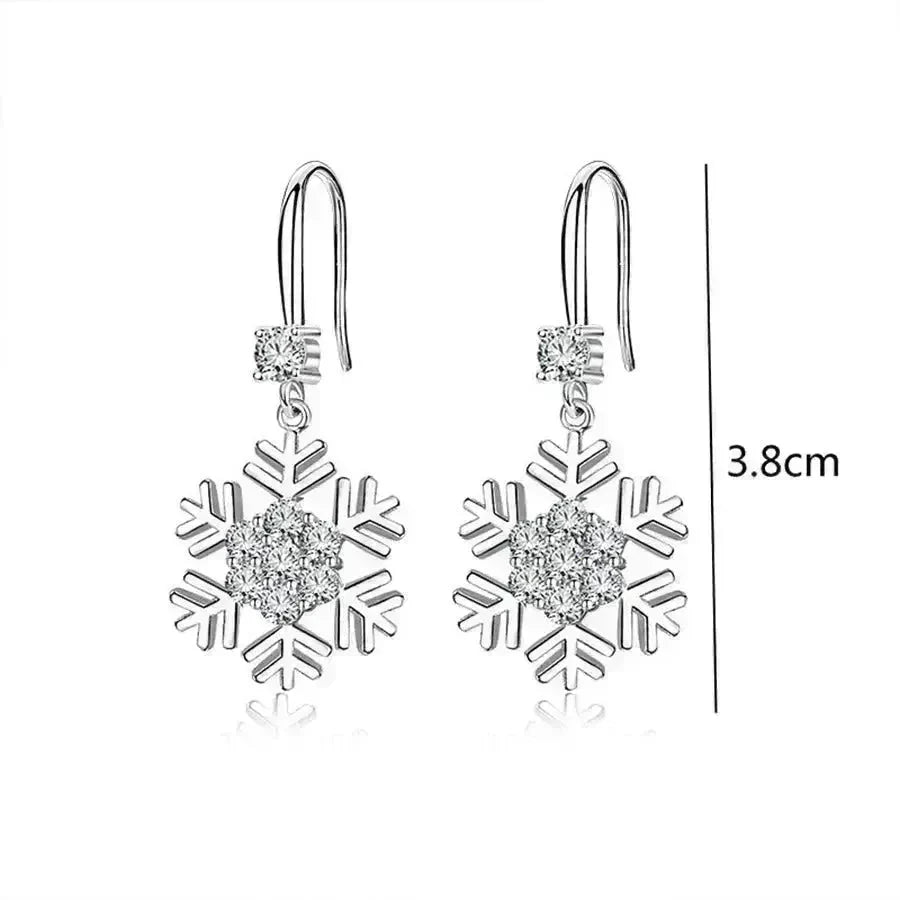 Temperament Snowflake Earrings With Rhinestones Fashion Personalized Christmas Earrings For Women Jewelry - EX-STOCK CANADA