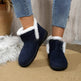 Insulated Cotton-padded Boot Shoes Flat Bottom Solid Color Fleece Lined perfect for winter - EX-STOCK Canada