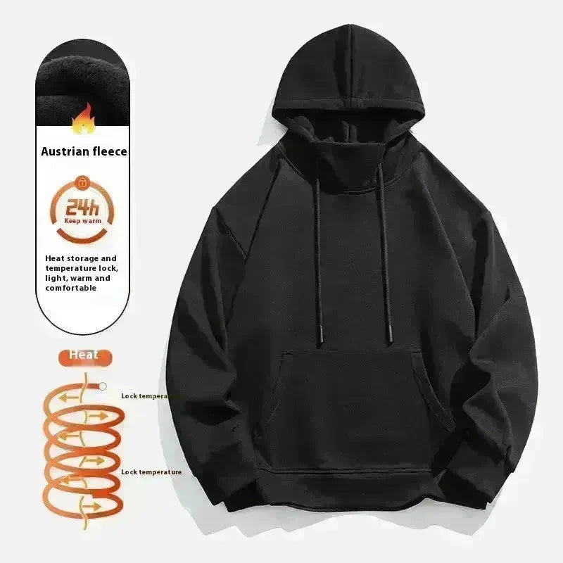 American Fleece Lined Drawstring Hoodie Sweatshirt Pullover for Men - EX-STOCK CANADA